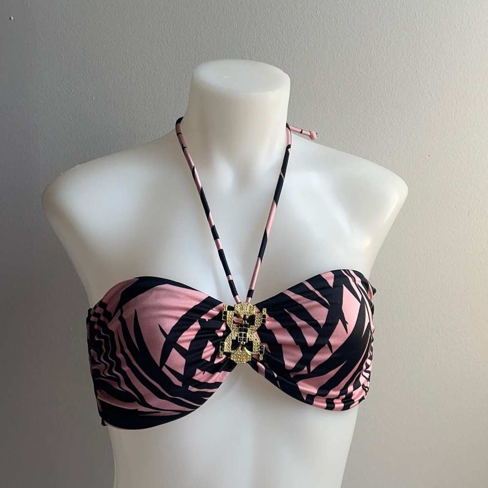 Victoria’s Secret Bikini Top Pink & Black Medium .